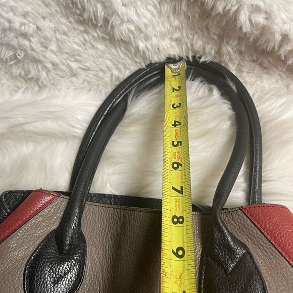 Giorgio Milano made in Italy pebble leather black, taupe & Red shoulder bag - Picture 10 of 13